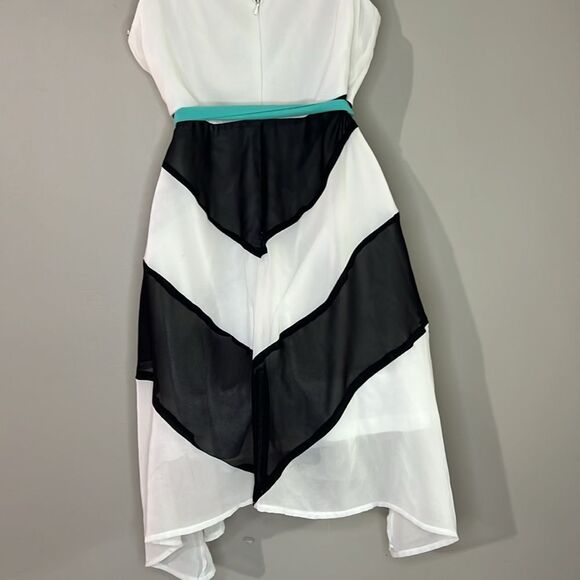 Charming Charlie sleeveless belted chevron print dress - Picture 7 of 9